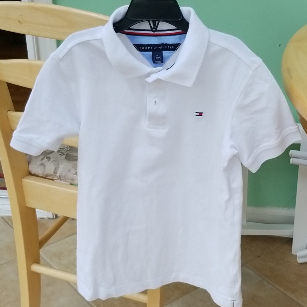 Tommy Hilfiger white short sleeve polo medium